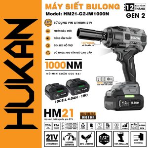 Máy siết bulong pin (GEN 2) HUKAN HM21-G2-IW1000N