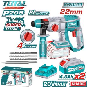 MÁY KHOAN ĐỤC BÊ TÔNG DÙNG PIN TOTAL 20V KO CHỔI THAN TRHLI2201/TRHLI20208