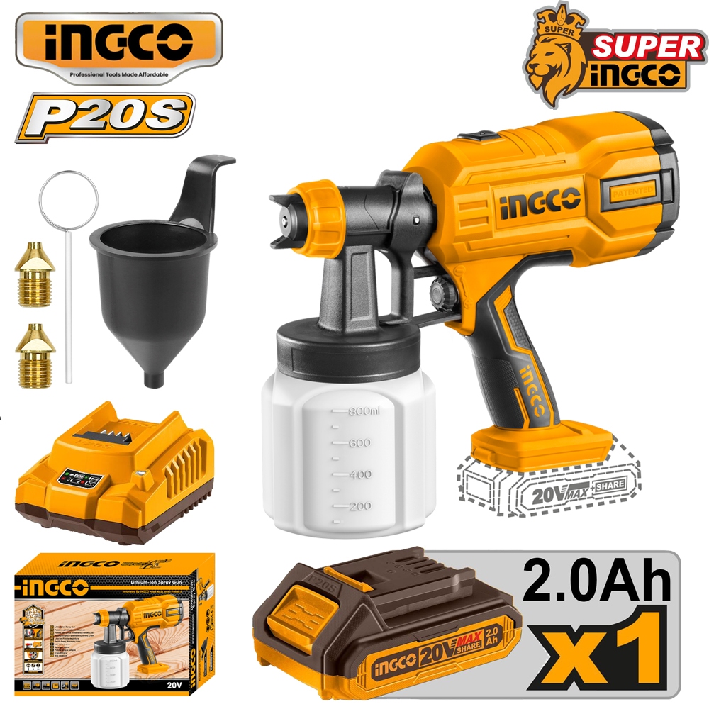 Máy phun sơn dùng pin 20V INGCO CSGLI20406