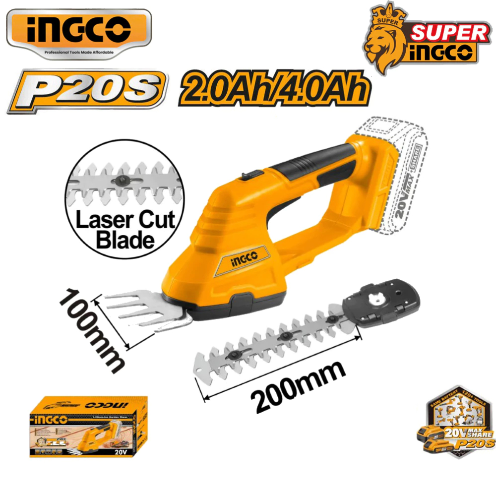 Máy cắt tỉa hàng rào dùng pin 20V Ingco CSTLI2001 ( không kèm pin và sạc )