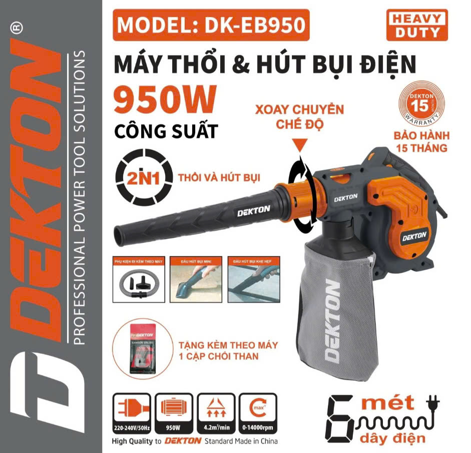 Máy thổi và hút bụi điện DEKTON DK-EB950
