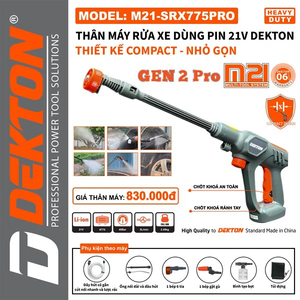 may rua xe dekton M21-SRX775PRO