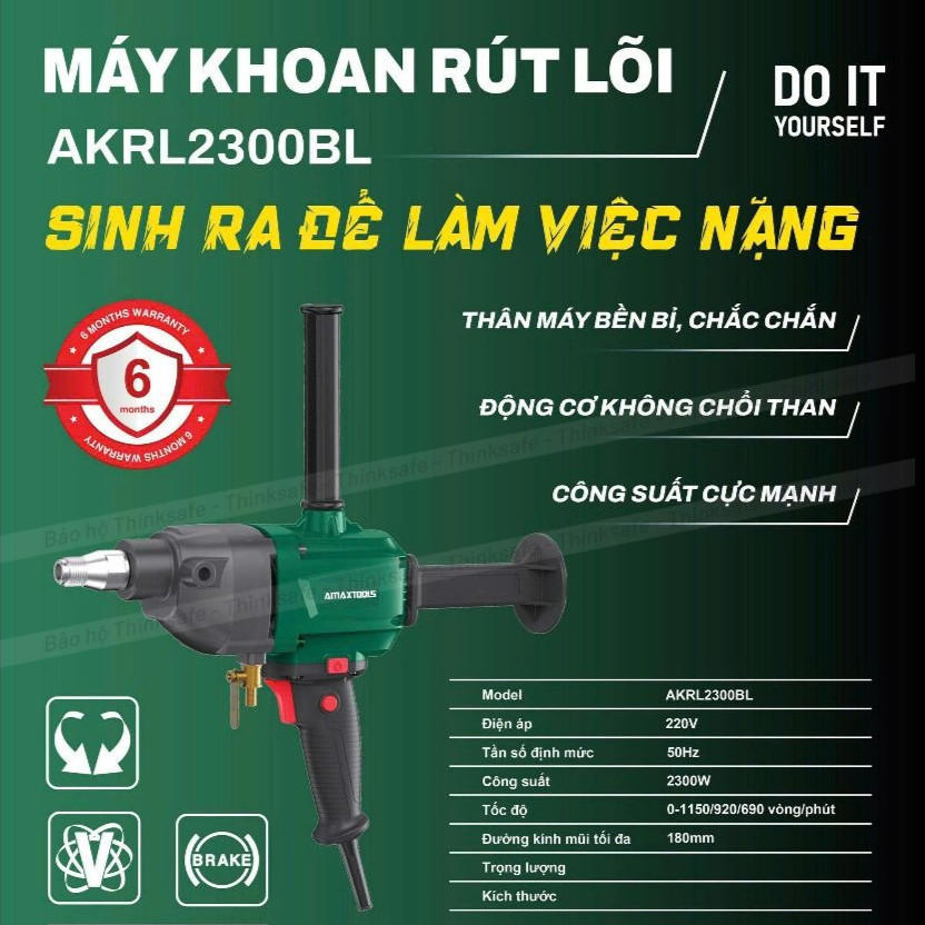 Máy Khoan Rút Lõi Bê Tông AMAXTOOLS AKRL2300BL 2300W