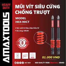 Mũi vít dài 90mm Amaxtools HEX-90CT ( bộ 2 cây ) Chính Hãng
