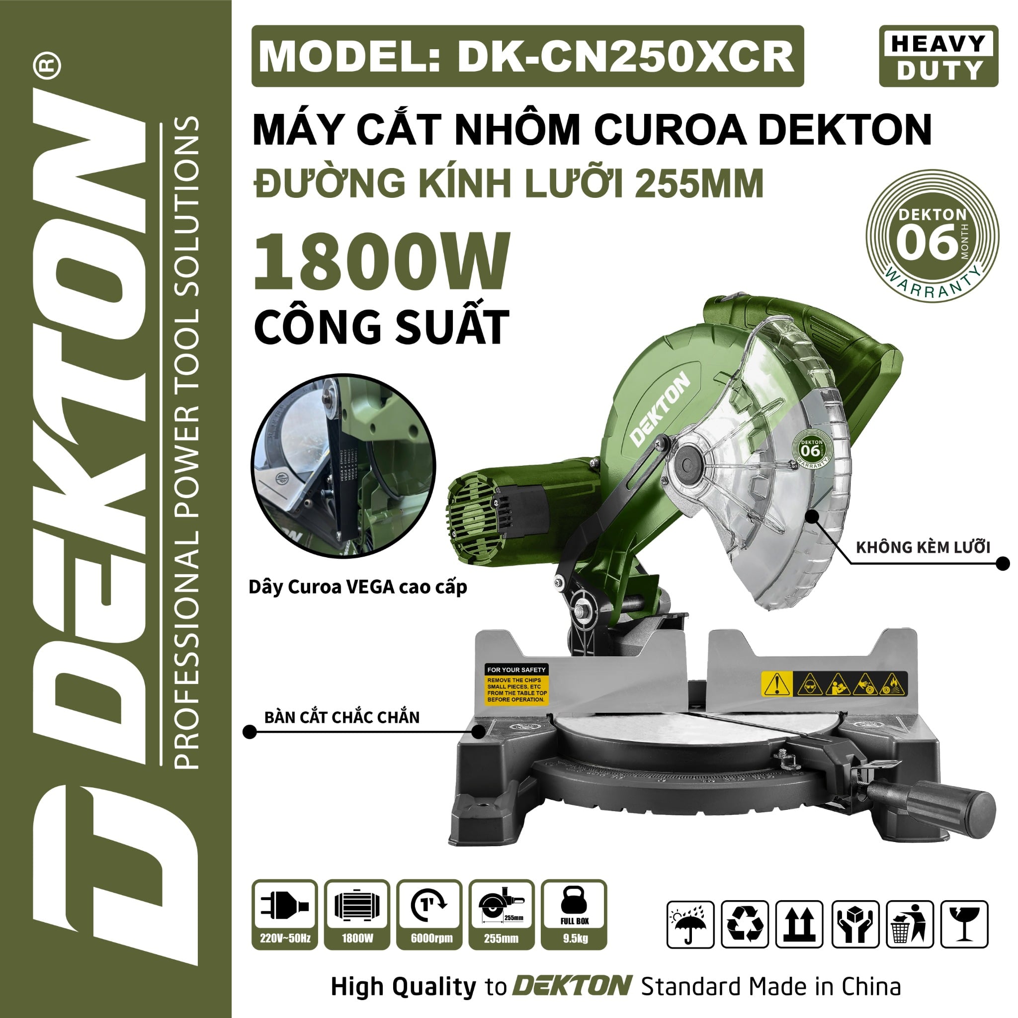 Máy Cắt Nhôm Ti Trượt 305MM 2200W DEKTON DK-CNT305XTT