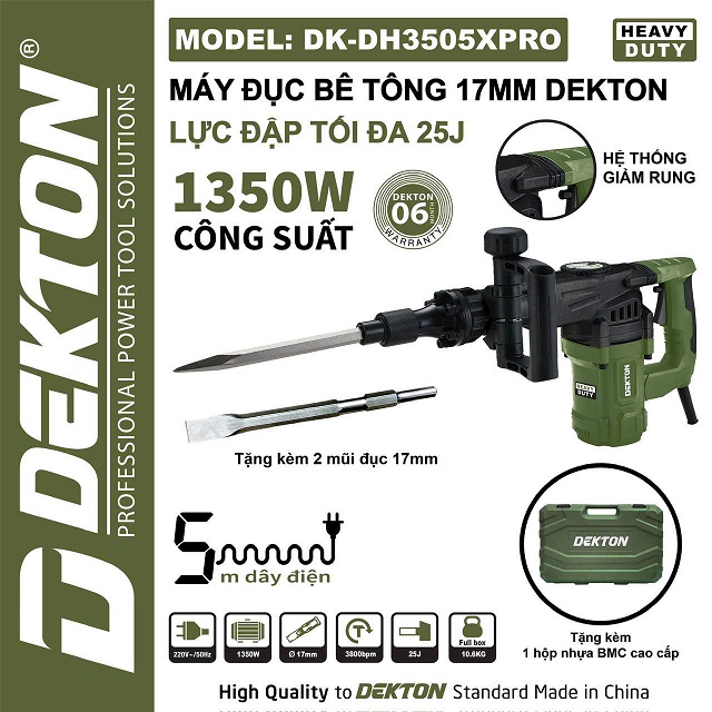 Máy Đục Bê Tông 17mm 1350W Dekton DK-DH3505XPRO