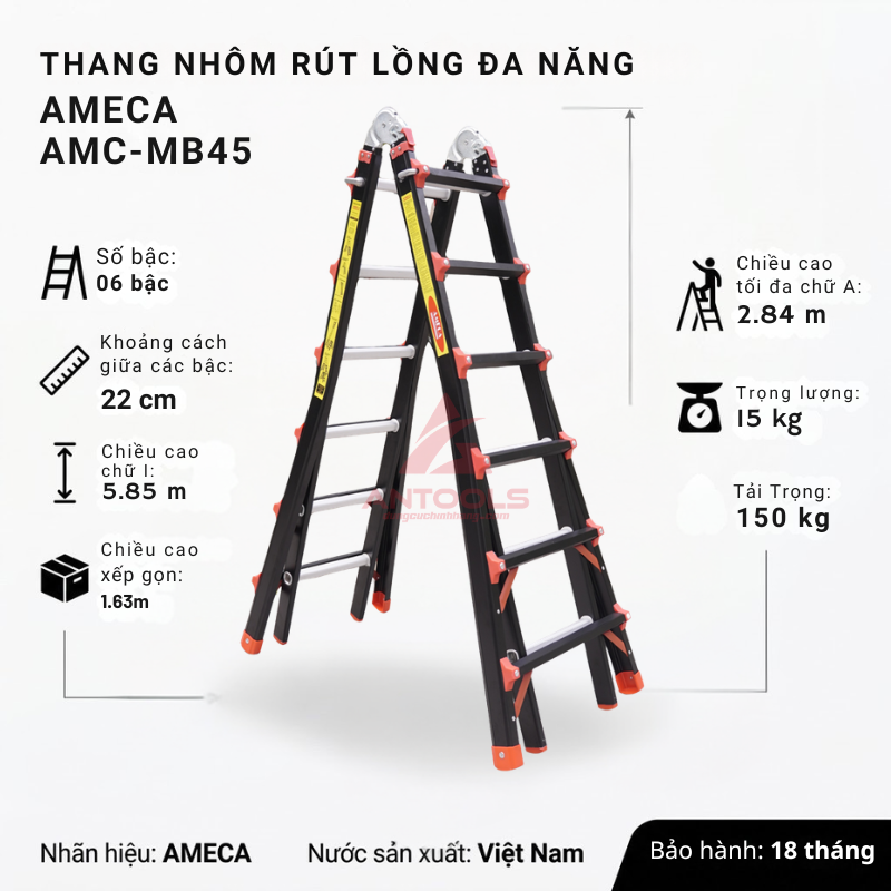 Thang Nhôm Rút Lồng Đa Năng Ameca AMC-MB46