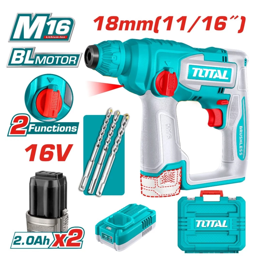 Máy khoan bê tông không chổi than dùng pin 16V