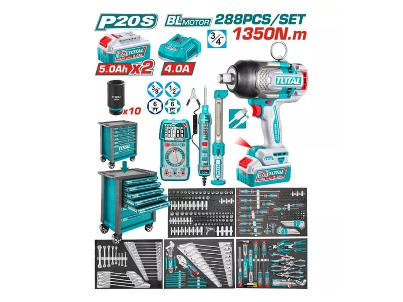 Bộ 288 món trong tủ xe đẩy đựng công cụ